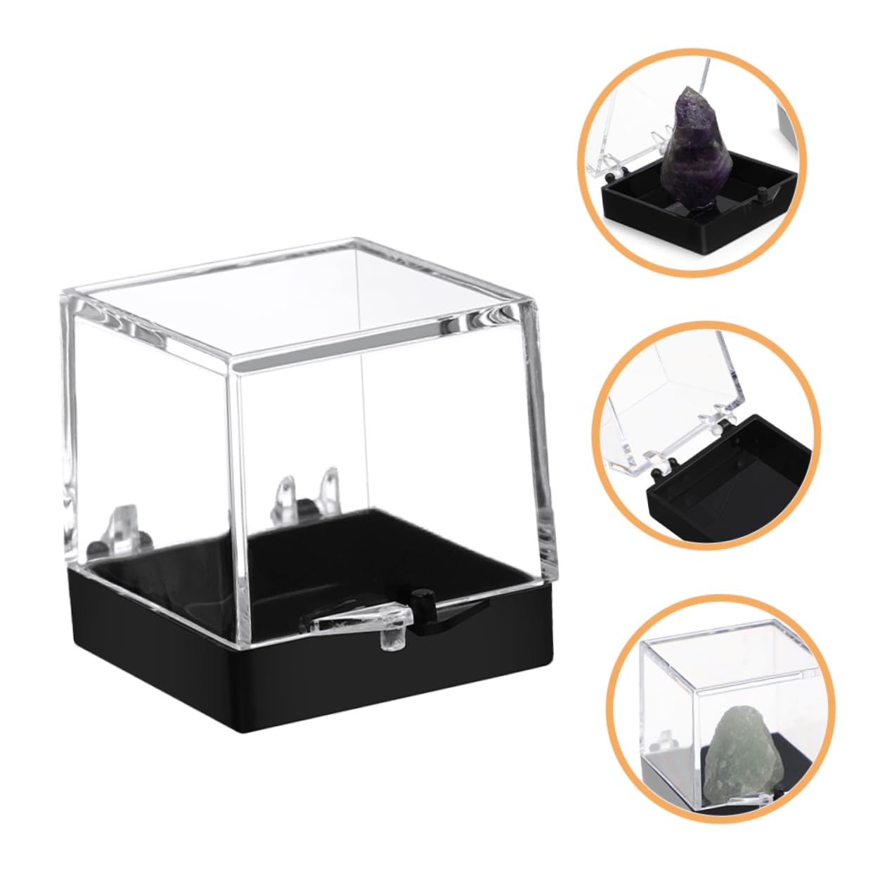 10St Kuchenform Ausstellungsbehälter Probenvitrine Box mit Mineralsteinen Protect schutzzelt Probenbehälter Mineralienvitrine Spar Aufbewahrungskiste Musterbox Container Plastik
