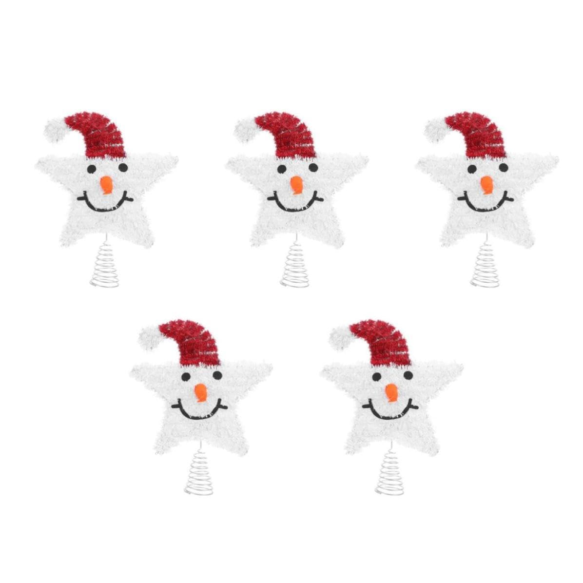 Toyvian 5 Stück Weihnachtsbaumspitze Stern Schneemann für Festliche