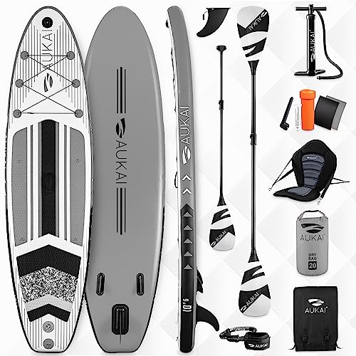 AUKAI SUP Board PRO | Aufblasbares Stand up Paddle Set | 320cm viele Modelle | 5 Jahre Garantie |...