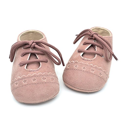 Baby Toddler Shoes,Boy Girls Winter Solid Bandage Sneaker Anti-slip Soft Sole Lace Up Shoes(Pink, US:4)