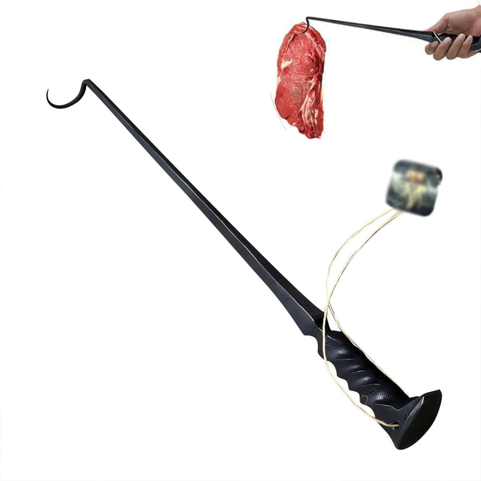 JJKTO Steak Flipper Hook，Food Flipper Hook,BBQ Stainless Steel Barbecue Hook, Pig Tail Food Flipper, Barbecue Turners Hook Grill Accessories Meat Turner Cooking Utensils