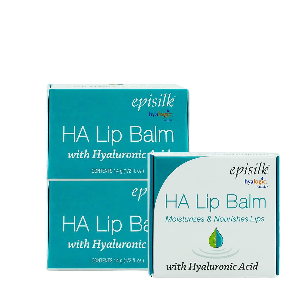 HyalogicHA Lip Balm – Moisturizing Lip Balm with Hyaluronic Acid & Coconut Oil – Hydrating Lip Care for Dry, Chapped Lips – Natural, Unflavored, Vegan – 3 Sticks