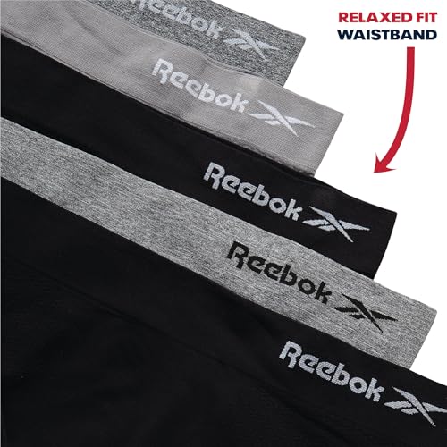 Image of Reebok Womens Hipster Panties 5 Pack Soft Stretch Underwear for Women | Moisture wicking hipster briefs with a tagless relaxed waistband Soft stretch fabric with a smooth, barely-there fit all day.
