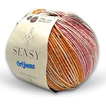 Sensy OriJeans Yarn, Amigurumi Cotton Yarn, Cotton Yarn Crocheting, 60% Cotton, 40% Acrylic, 1.75 oz, 180 Yards, Gauge 2 Fine Candy