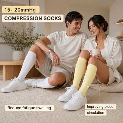 Image of 4 Pairs Compression Socks for Women Circulation-Best Support for Nurses,Running,Athletic,Travel