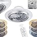 LED Deckenventilator Tamworth in Silber/Chrom, LED Deckenleuchte mit Ventilator, 30 Watt, Ø 55 cm, dimmbar über Fernbedienung, 3000-6500 Kelvin, in 3 Stufen einstellbar