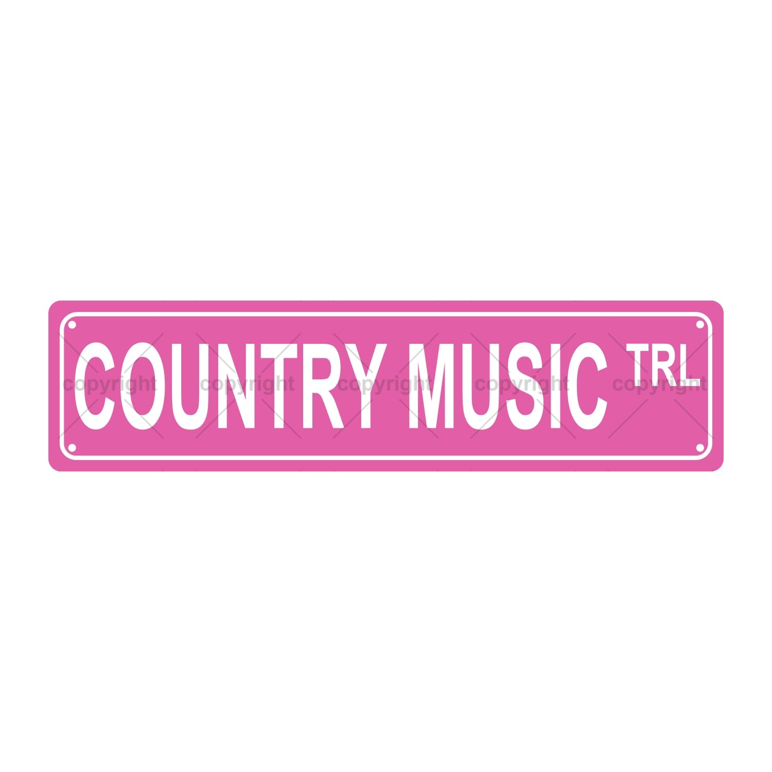 Country Music TRL Music Metal Tin Street Sign Bar Cafe Garage Cave Home Room Wall Bathroom Farmhouse Garden Porch Patio Decor,4x16 Inch