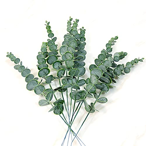 Ampi utilizzi: i nostri steli artificiali di eucalipto hanno filo di ferro all'interno, che li rende flessibili. Sono molto adatti per bouquet fai da te, composizioni floreali, bouquet da sposa, ghirlande, decorazioni per tavoli di fiori, ecc.