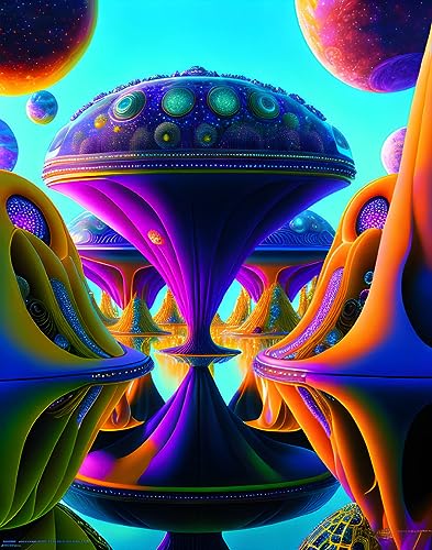 Tableau sur toile alien hypercube GerRit poster sans cadre 58x90 cm