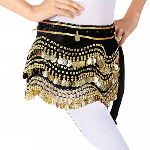 KuJee Color Belly Dance Sequin Hip Scarf for Girls/Women (Free Size)-picture-13