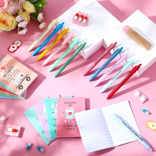Image of Mooliwe 24 Pcs Positive Affirmation Gift Set Gratitude Notebooks with Pens Small Bags Motivational Encouragement Notepads Daily Affirmations Journal for Women Stress Relief Self Care (Nurse)