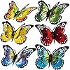 LLdress 6 Pack Metal Butterfly Wall Decor - 3D Butterfly Wall Sculpture Colorful Outdoor Wall Art Iron Hannging Decoration for Patio, Garden, Yard, Living Room - Handmade Gift Fence Decoration