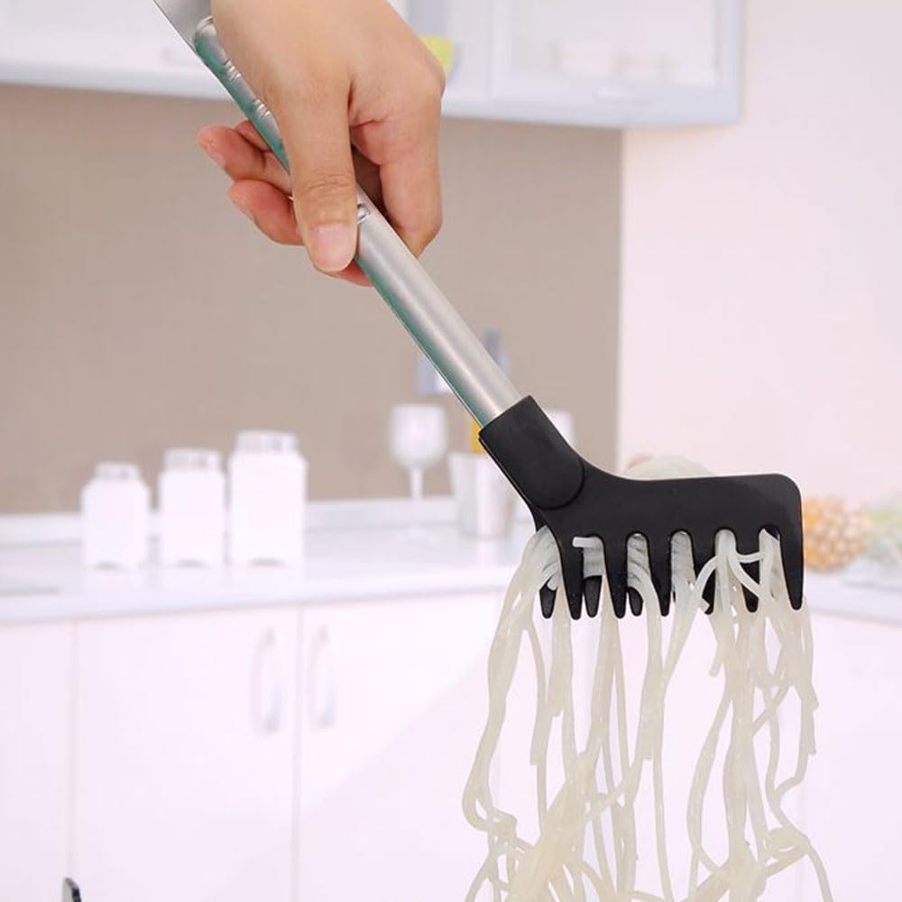 Pinza antiscivolo per bistecche con manico in silicone, pinza resistente al calore per grigliare carne e mescolare spaghetti alla salata | SHEIN ALIA