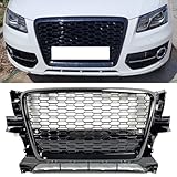 Car Front Grill RSQ5 Honeycomb Mesh Grille RS Style Gloss Black Fit for Audi Q5 SQ5 2008-2012