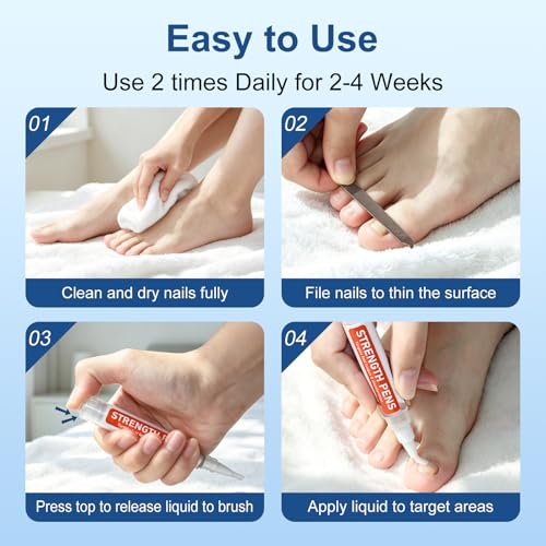 Image of Toenail Fungus Treatment Extra Strength - Fungi Nail Pen, 25% Undecylenic Acid, Fungal Nail Repair Kit for Damaged, Discolored, Yellow,Ingrown, Foot Repair Nails 5PCS
