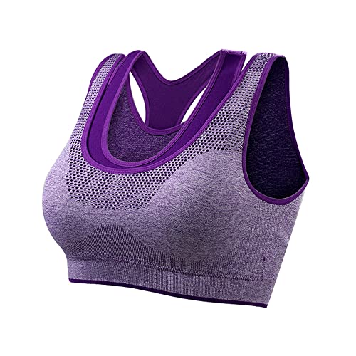 Soutien-gorge de sport grande taille anti-rebond WENJUN violet sans armatures L