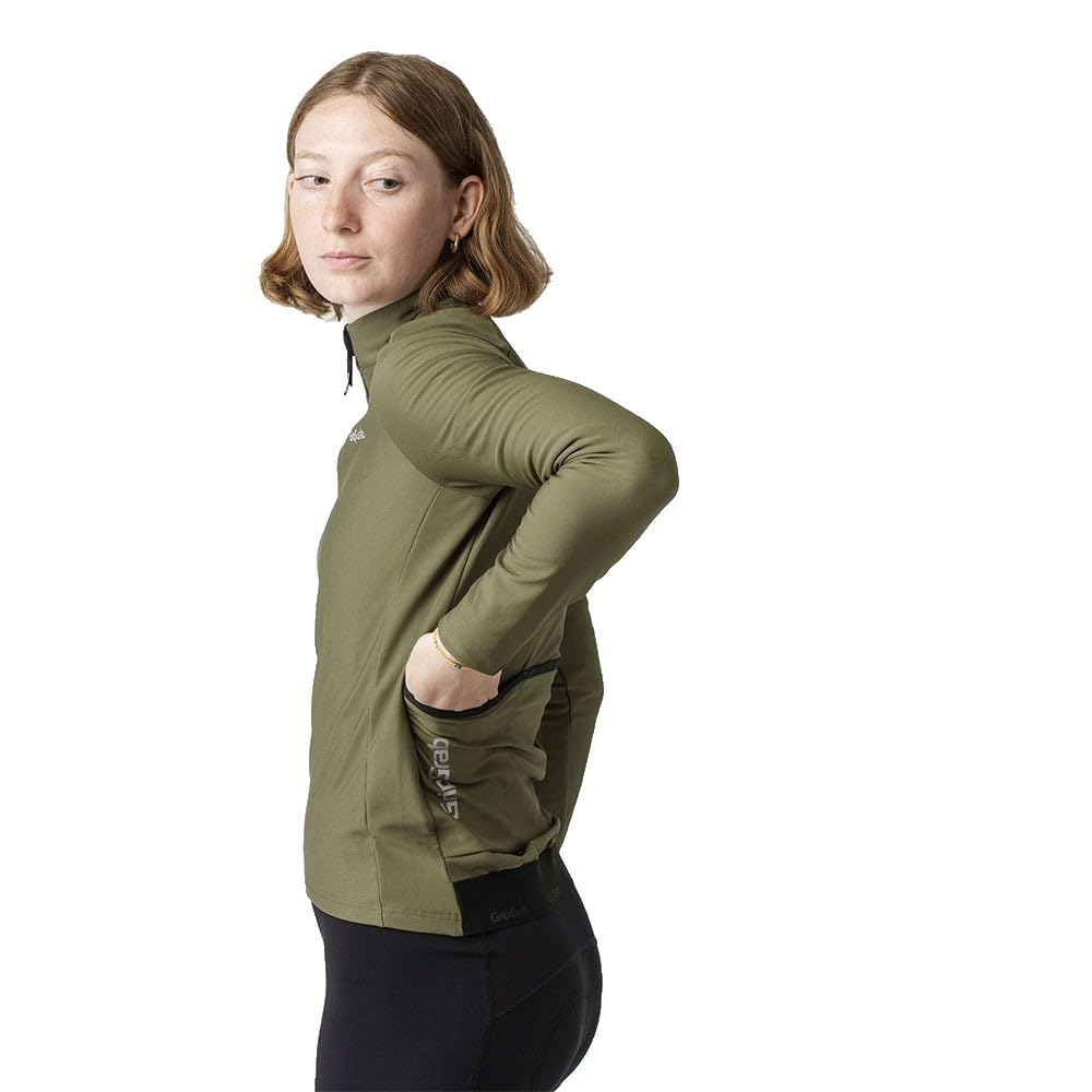 GripGrab PACR Rennrad Trikot Damen - Langarm Thermo Radtrikot - Race Fit | Schmale Passform, weiches Mikrofleece zur Isolierung, durchgehender Reißverschluss & 3 Taschen, für sportliche Sitzposition