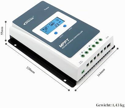 EPEVER MPPT Solar Charger Tracer A Series 10A / 20A / 30A / 40A with 12V / 24V DC Automatic Identification System Voltage (30A+MT50+RTS)