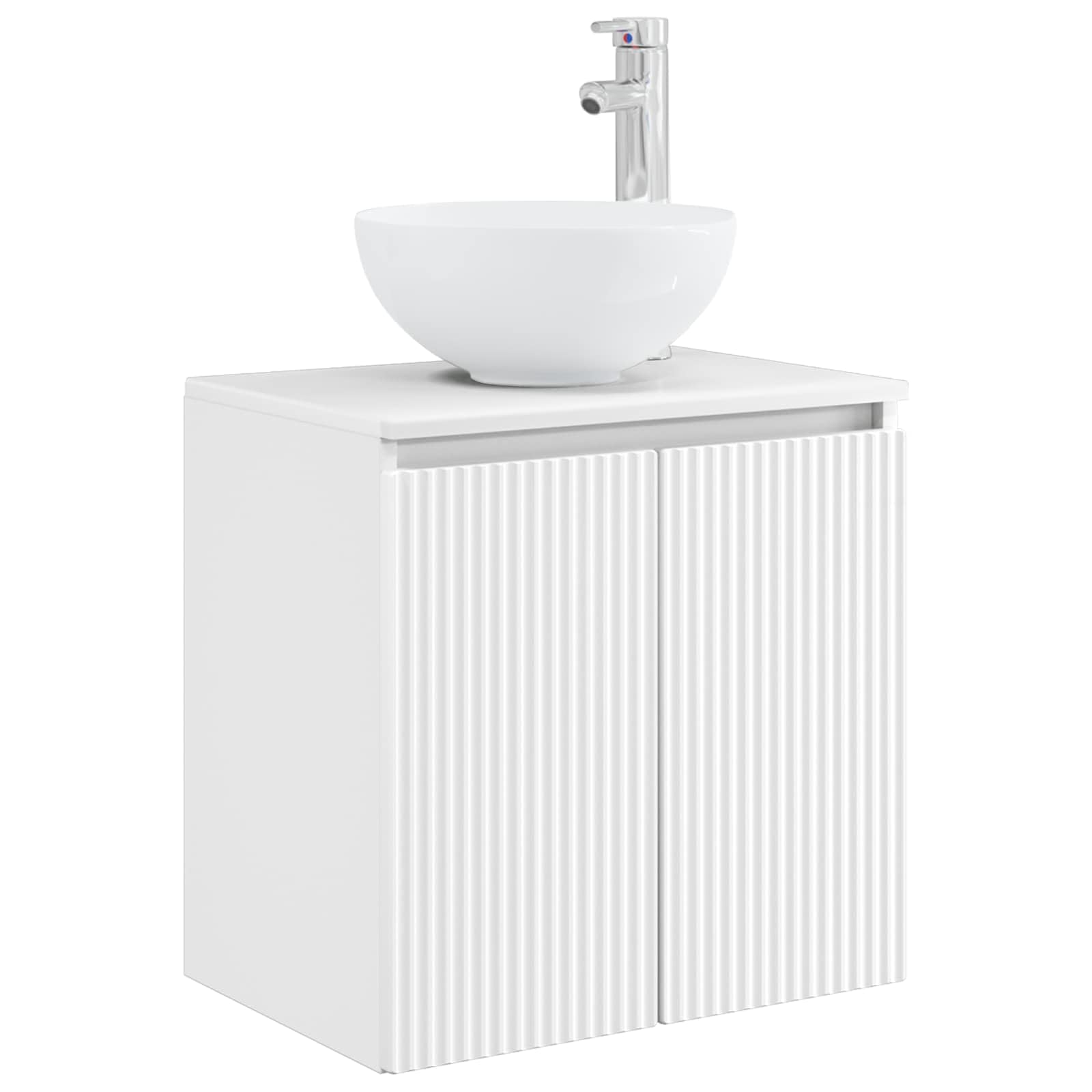 Lavabo con lavabo, montaggio a parete, bianco, 49,5 x 35 x 63 cm