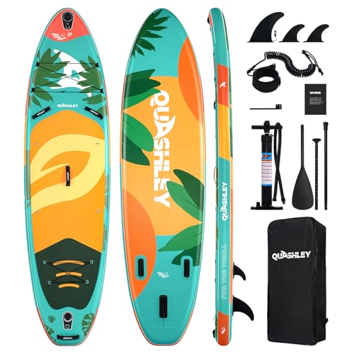 Tabla de Paddle Inflable Quashley 34" Ancha y Estable SUP Set Todo Terreno