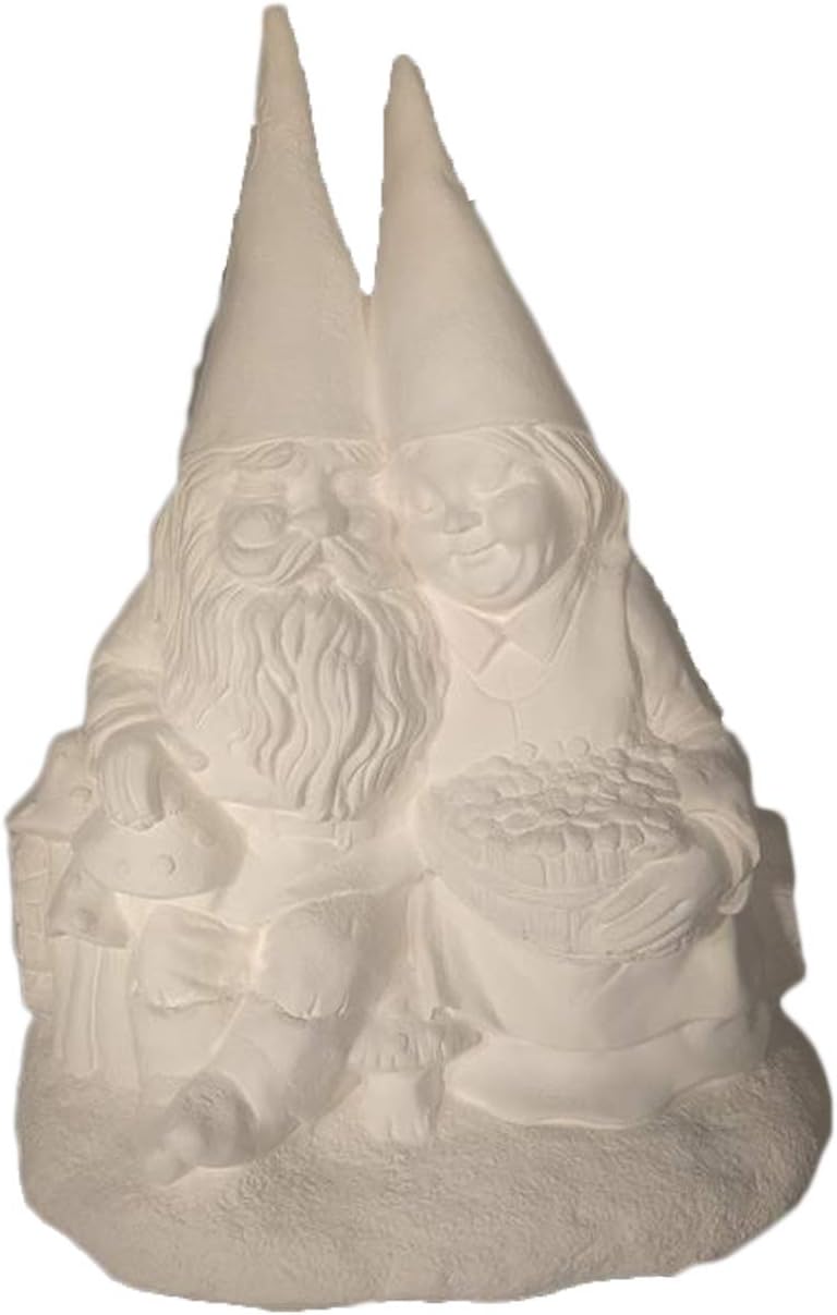 Cozy Gnome 10" x 8" Ceramic Bisque, Ready to Paint
