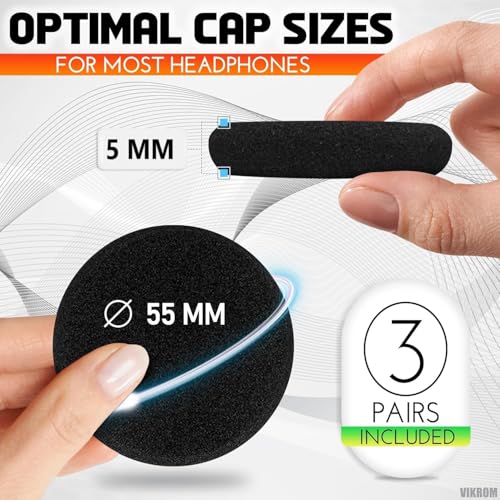 Image of Sounce 3 Pairs Earpad Cushion Compatible with Plantronics C-320M / C3220 /C325M /T110 | 5MM Thick Replacement Foam Sponge Ear Pads, High-Density Foam (6 Pcs / 3 Pairs, 55MM)