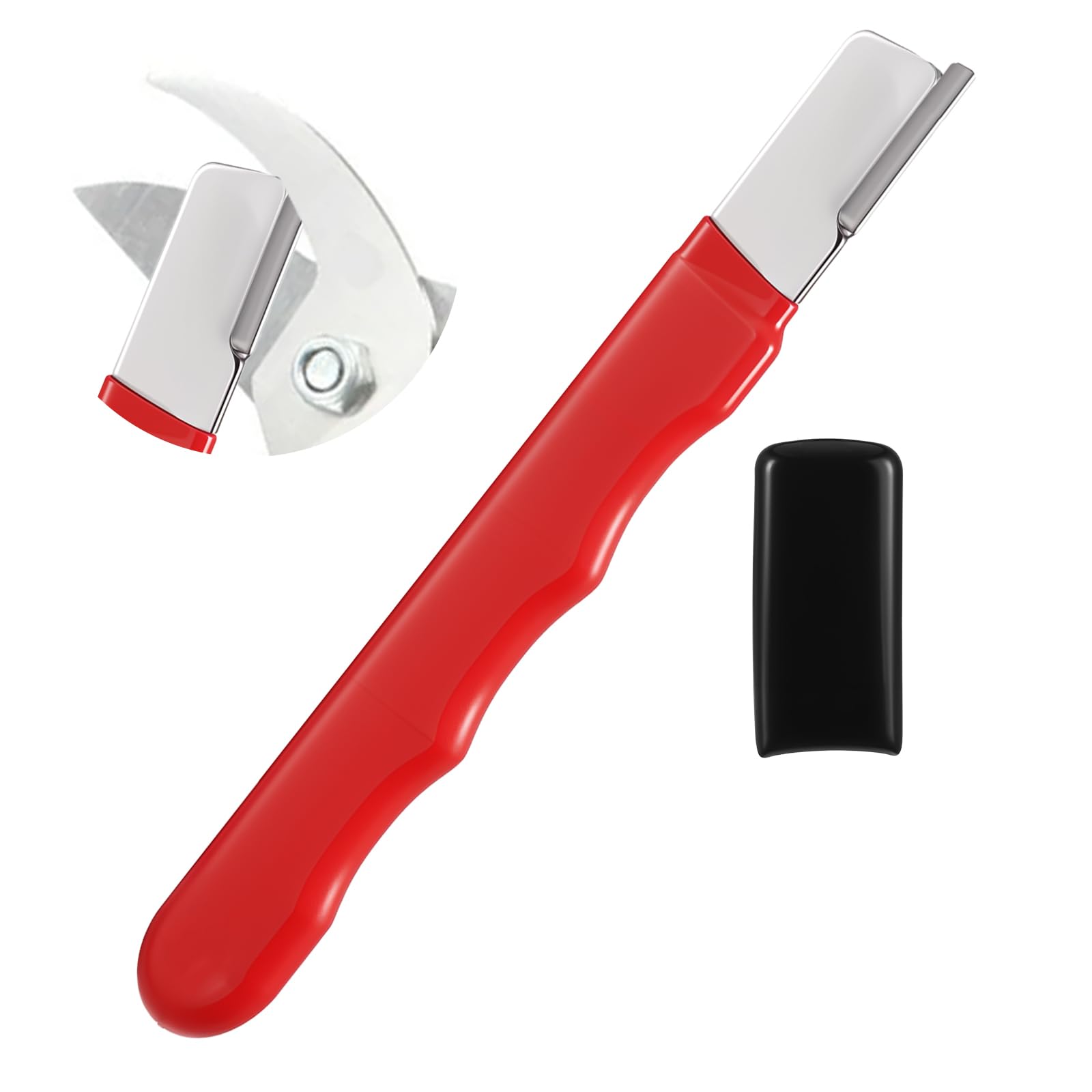 Garden Tool Blade Sharpener, Portable Blade Sharpener Multi Pocket Knife Sharpener Premium Carbide Sharpener for or Axe Machete Hedge Shears Scissors Hatchets Lawn Mower Blade, Non-slip Vinyl Grip