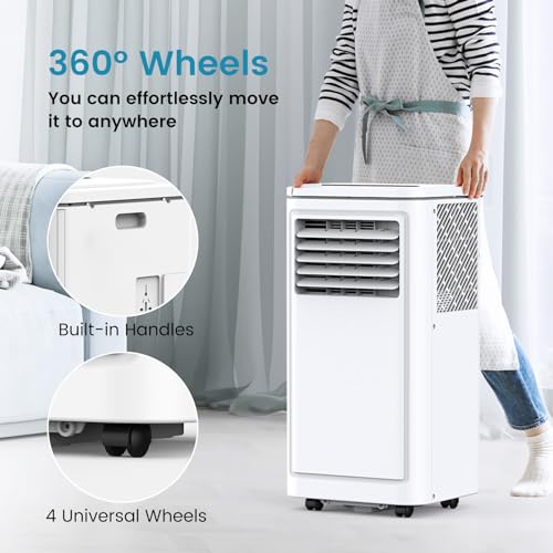 COWSAR 8000 BTU Portable Air Conditioners, Portable AC Cool up to 450 Sq.Ft, 4 Modes Room Air Conditioner with Remote/LED Display/24Hrs Timer/360° Wheels/Installation Kits, Ideal for Home/Office - Image 5