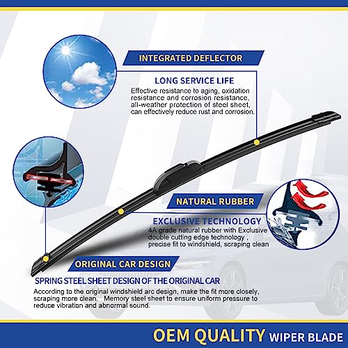 Image of 3 wipers Replacement for 2016-2020 2021 2022 Honda HRV HR-V, Windshield Wiper Blades Original Equipment Replacement - 26 inch /18 inch /10 inch (Set of 3) U /J HOOK