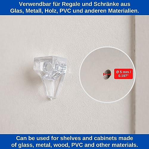 Shelf Supports, 48 Pieces, Shelf Supports for diameter 5 mm Drill Holes - Image 4