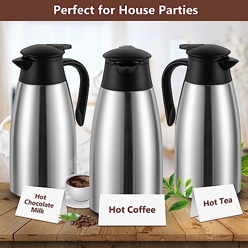 Carafe à café thermique 2L isotherme double paroi en thermos argent