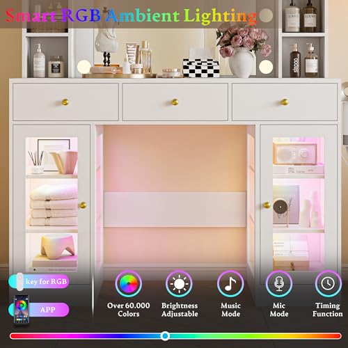 Luxury Makeup Vanity Desk with Lights