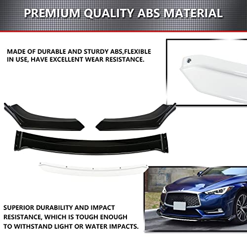 x xotic tech Front Bumper Lip Chin Spoiler Splitter Diffuser Protector Body Kit with Adjustable 10"-13" Support Splitter Rod Compatible with Honda Accord Civic, Volkswagen MK5 MK6 MK7, Black w/White - Image 5