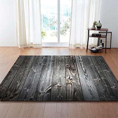 Mateju Area Rug Large Indoor Rugs Wood Grain Print Non Slip Durable Flannel Mat Machine Washable Carpet Floor Mat for Living Room, Bedroom Decor (60x90cm,B) Cover