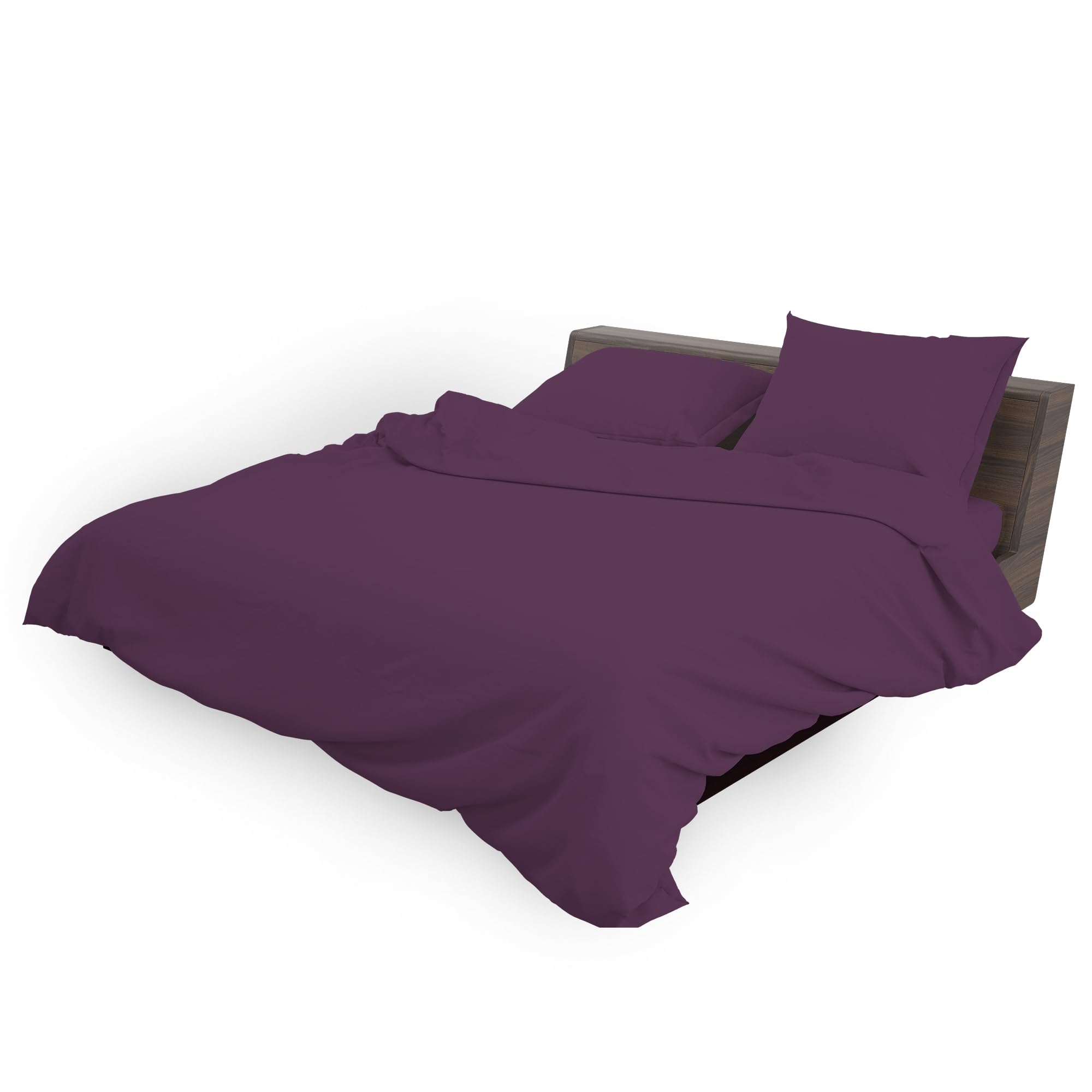 HOME ACE Poly Cotton Plum King Duvet Cover and Pillowcases Set - Polycotton Quilt Cover Bedding Set King Size Bed - 230 x 220CM with 2 Pillowcases 50 x 75CM