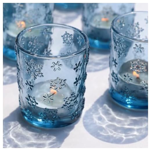 37+ Stunning Blue Christmas Decor Ideas for a Festive Winter Wonderland 3 VOHO 12pcs Christmas Candle Holder Blue Snowflakes Embossed Glass, Votive Candle Holders for Table Centerpiece, Tea Lights Candle Holder Bulk for Room Decor