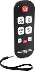 FurnyQuaint Controle Remoto Universal de TV à Prova D'água com Botões Grandes e Brilhantes para Idosos, Compatível com Smart TVs e TVs Principais