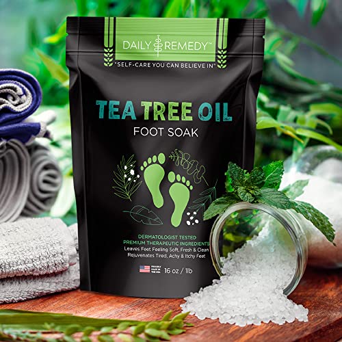 Tea Tree Oil Foot Soak With Epsom Salt - Made In Usa - For Toenail Irritations, Athletes Foot, Stubborn Foot Odor Scent, Softens Calluses & Soothes Sore Tired Feet - 2 Pack #TOP2