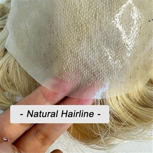 Tropper 613# Tupecik męski z ludzkimi włosami blond, indyjski 0,08-0,10 mm