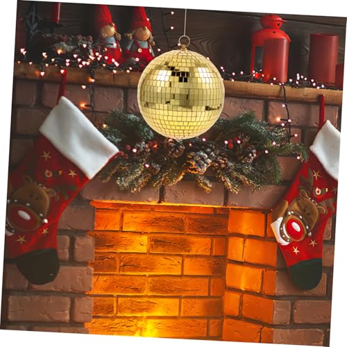 Bola espejada dorada STOBAZA de 25 cm para decoración DIY de fiestas, bodas, bares y Navidad miniatura 4