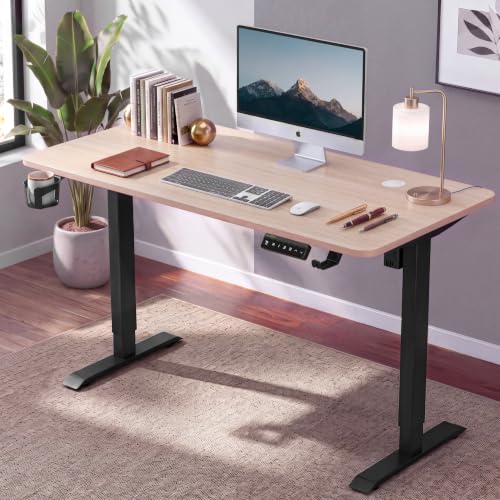 Image of Dr Luxur Stallion Electric Standing Desk | Height Adjustable 70-114cm | 80kg Load | 3 Memory Presets | Zero Wobble | Child Lock | Low Noise Motor | 5 Year Warranty (Arctic Oak, 1200 * 600 mm)