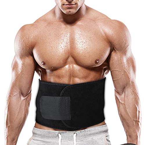 Portzon Waist Trimmer for Men & Women, Neoprene Stomach Wrap, Exercise & Fitness Waist Belt Adjustable Slimmer Body Shaper