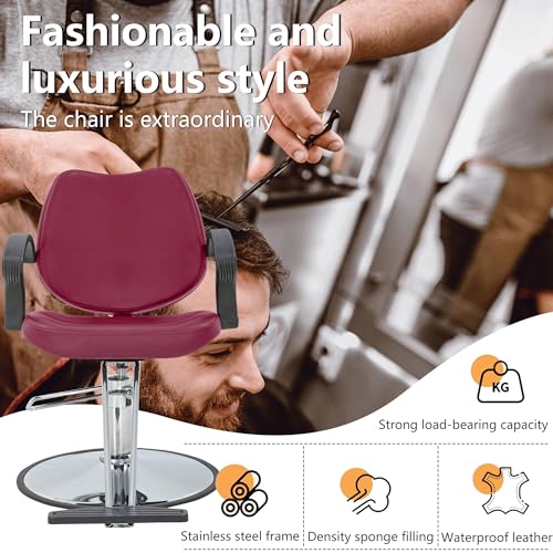 PayLessHere-Barber-Chair-Salon-Chair-Styling-Heavy-Duty-Hydraulic-Pump-Stylist-Chair-Adjustable-Hydraulic-Chair-for-Hair-Stylist-Women-ManBurgundy