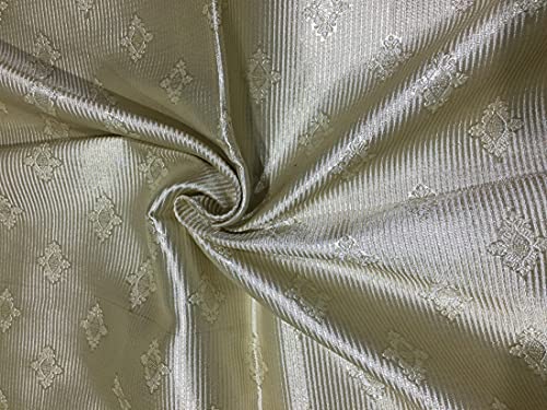 Brocart de tissu ameublement crème or 2,7m pour couture et nappe Bro635