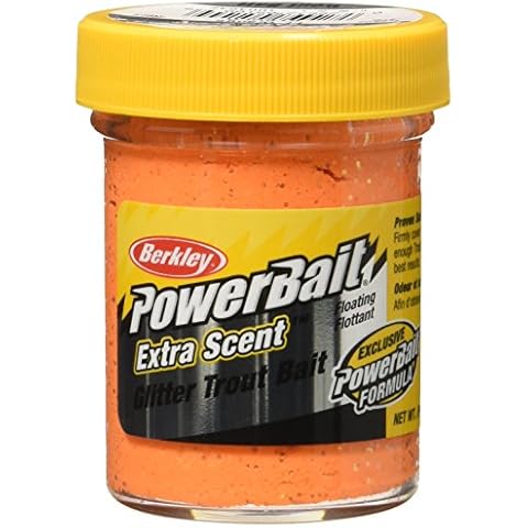 Berkley Glitter Trout Bait, Atrayente de Pesca, Naranja Fluorescente (Fluo Orange), 50g Cover