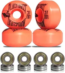 Roda para Skate Black Sheep 51mm Laranja Dureza 90a com Rolamentos ABEC-5