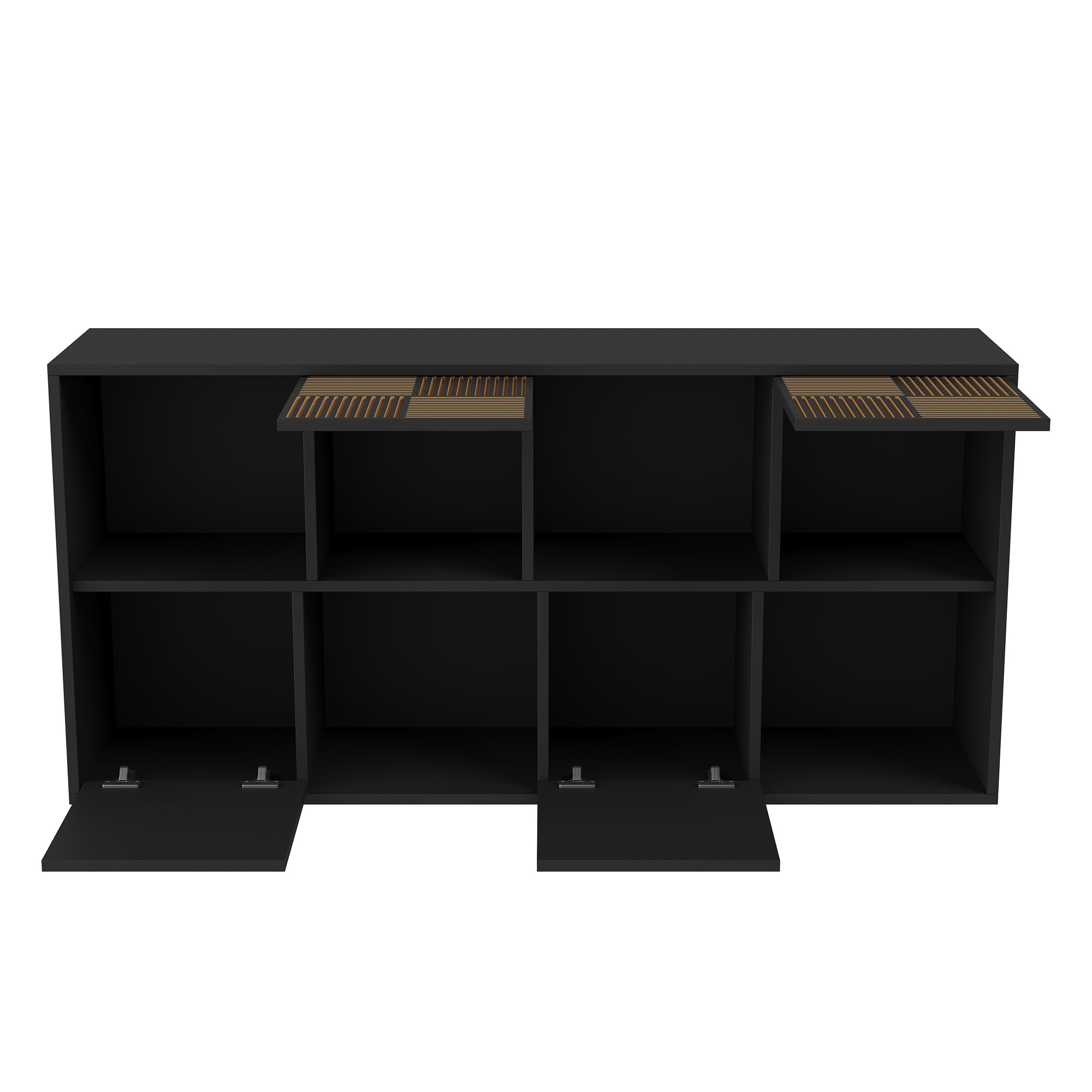 Würfelregal Bücherschrank mit 8 Fächer, Schwarz Bücherregal Raumteiler Regal für Wohnzimmer,Büro,Kinderzimmer, MDF Holz,Horizontal oder Vertikal