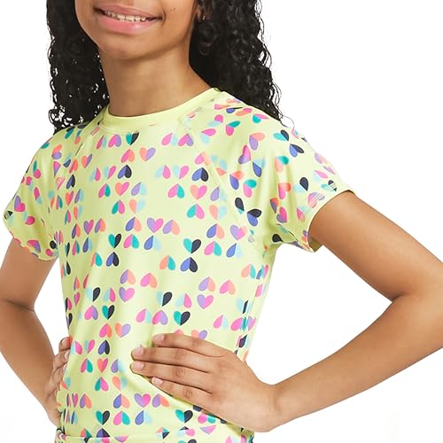 Image of Lands' End Girls' Swim UPF 50+ Short Sleeve Sun Tee Rash Guard Shirt