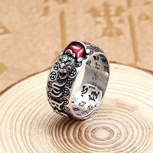 Kitdin.G Anel Pixiu Feng Shui Pixiu Mantra Protection Wealth, anel de pingentes Pixiu, amuleto, riqu