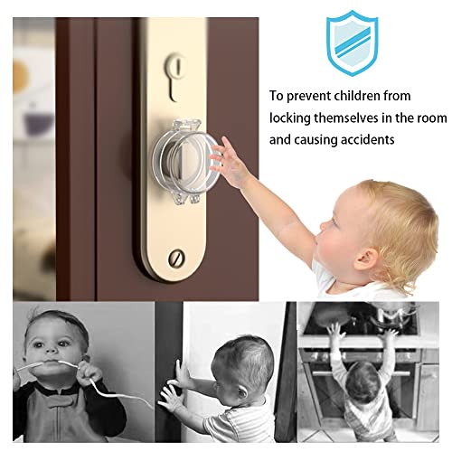 Image of 2 Pack Door Safety Deadbolt Lock for Kids,Child Proof Deadbolt Lock, Large Size Deadbolt Child Safety Lock Cover Fits Most Deadbolt (Black)